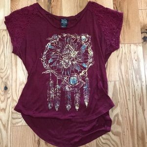 Maroon dream catcher shirt